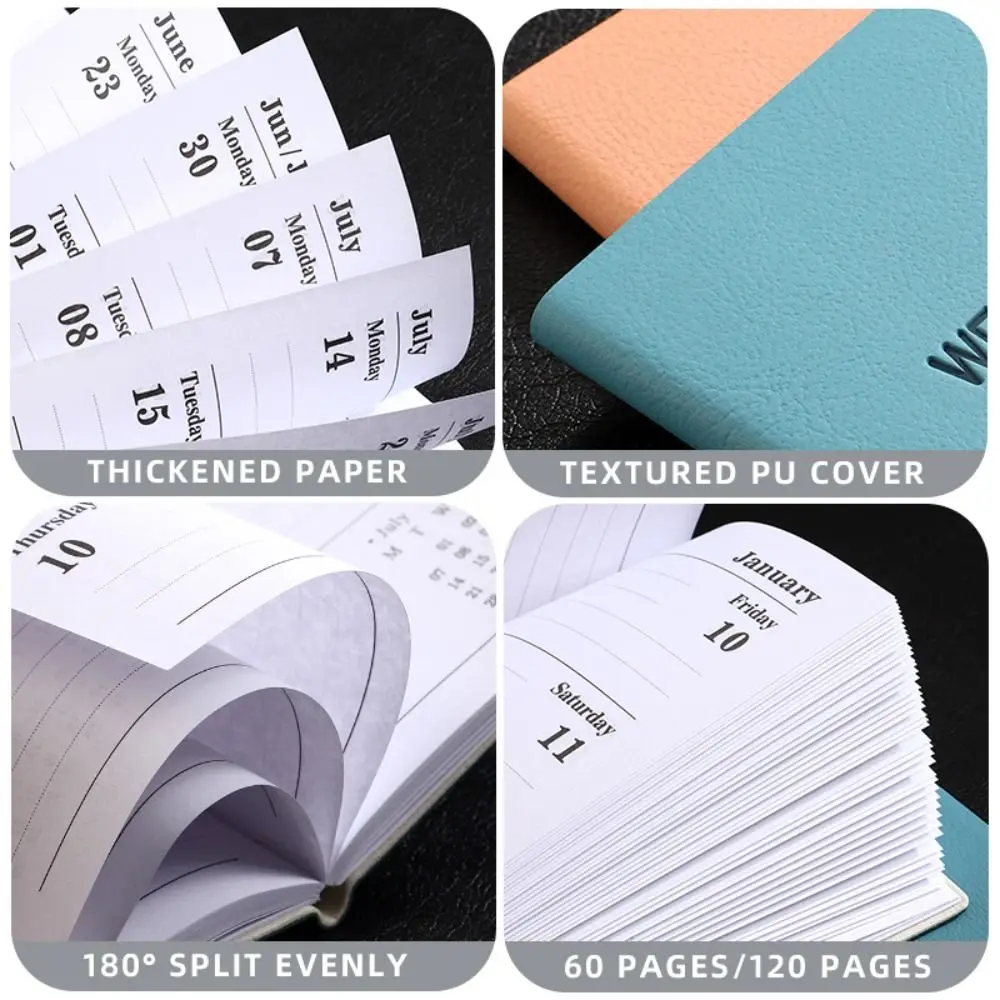 Minimalistisch A6/A7 2025 Agendaboek Engels Met Kalender A5 Notebook Morandi Kleur Om Te Doen Lijst 2025 Planner Notebook Studenten