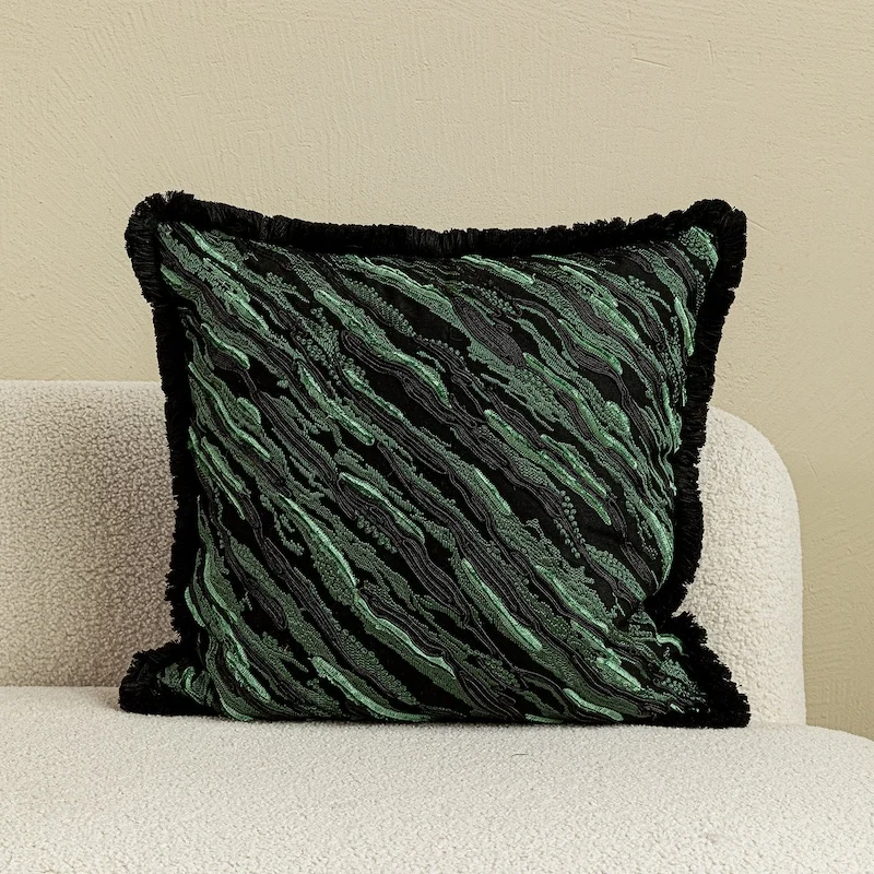 Plain Color Pillows Thick Chenille Cushion Case Modern Fashion Orange Green Decorative Pillow Cover For Sofa Chair Home Decorate