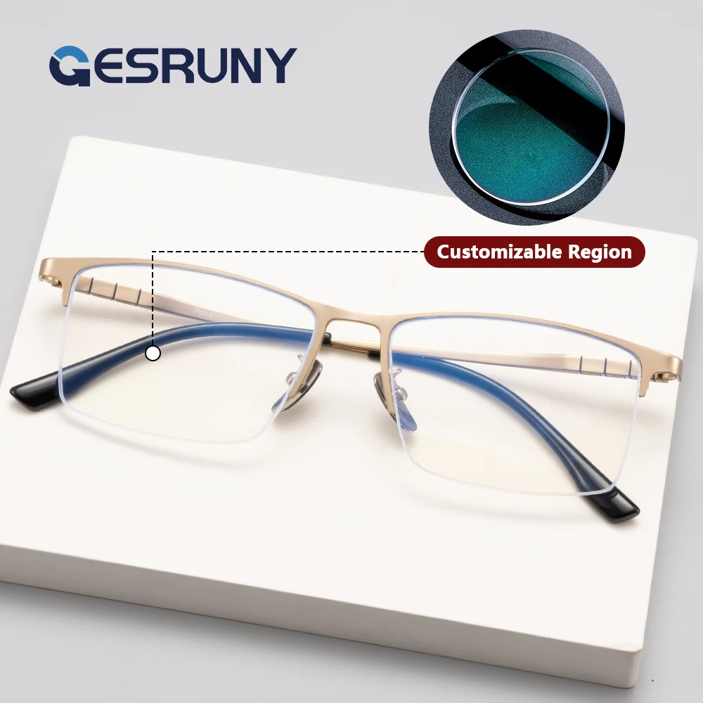 

Gesruny Progressive Prescription Glasses Custom Square Frame Women Hyperopia Myopia Optical Lenses Eyeglasses Reading Eyewear
