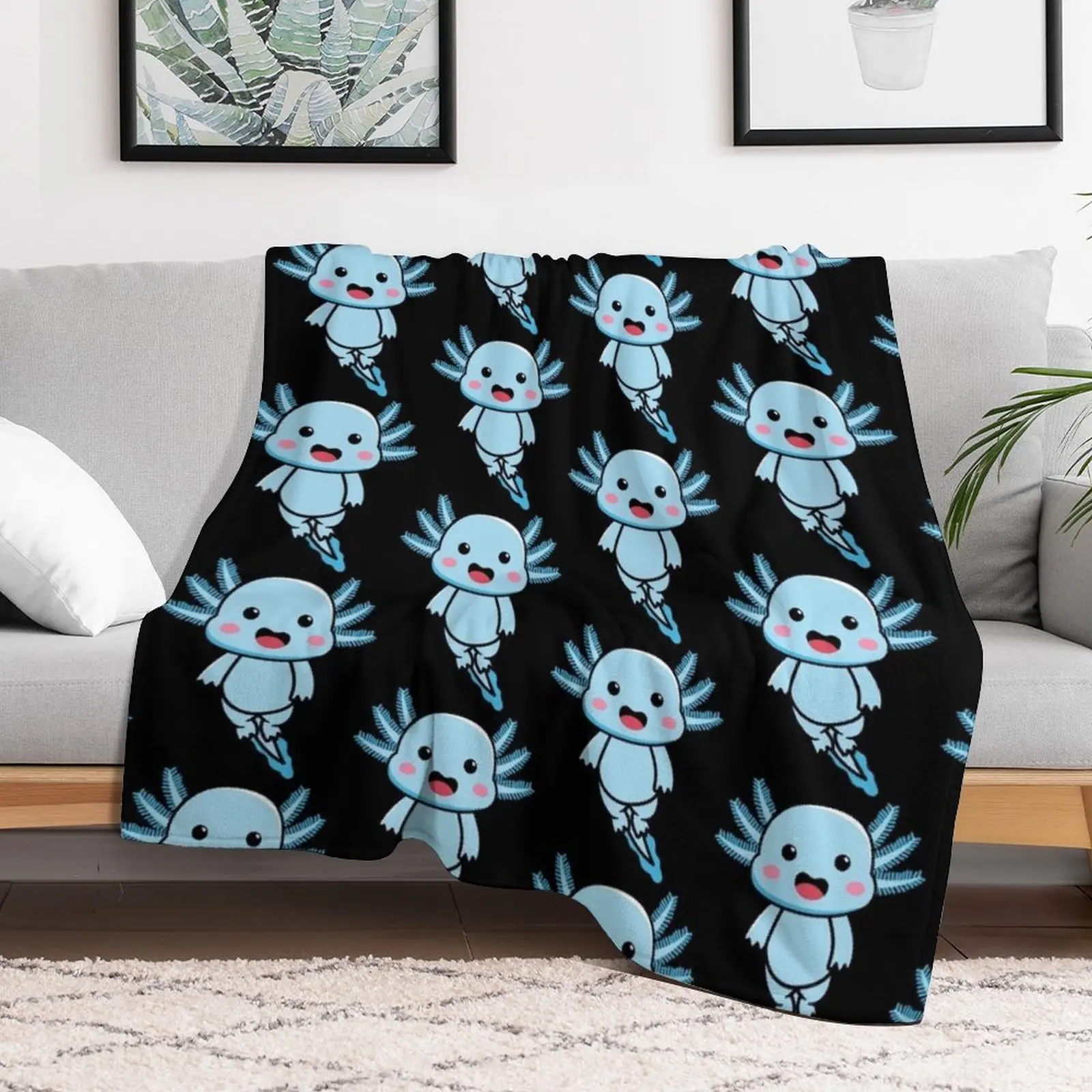 Copy of axoltol- reptile axoltl Throw Blanket Personalized Gift Blankets For Sofas Giant Sofa Blankets