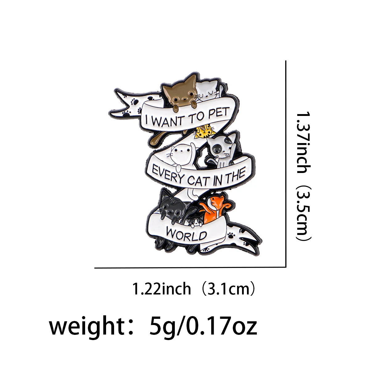 かわいいペット猫エナメルピン漫画動物バッジバックパック女性のブローチ帽子ラペルピンコスプレアクセサリーおもちゃギフト