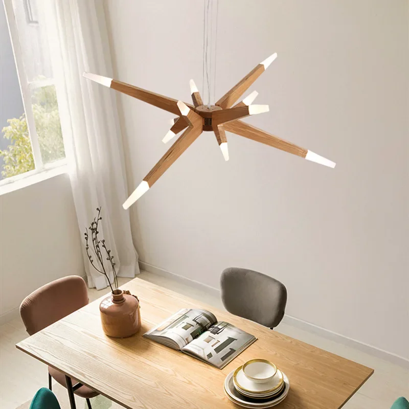 Designer Art Creative Lighting Dining Room Modern Simple Nordic Zen Homestay Solid Wood