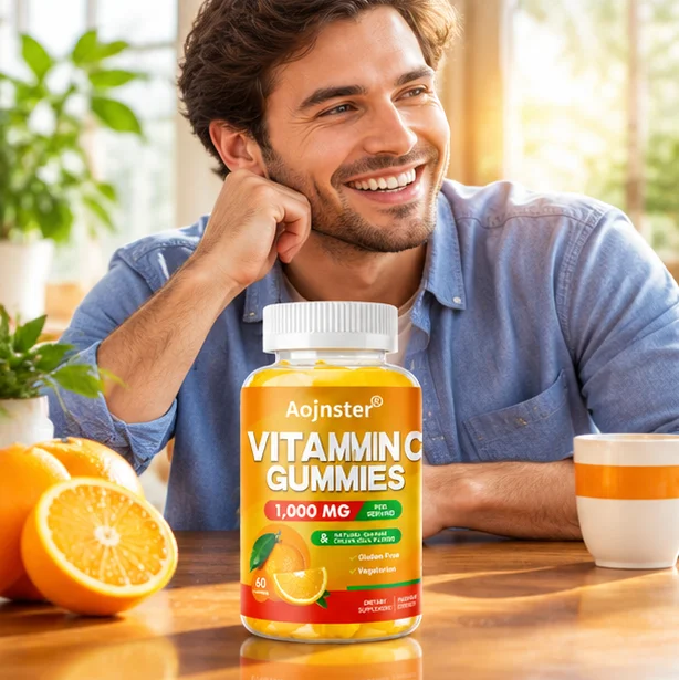 Gluten Free Vitamin C Gummy Supplement, Orange Cream Soda Flavor, Vegetarian Formula, 1000mg Per Serving, 60 Gummies For Adults