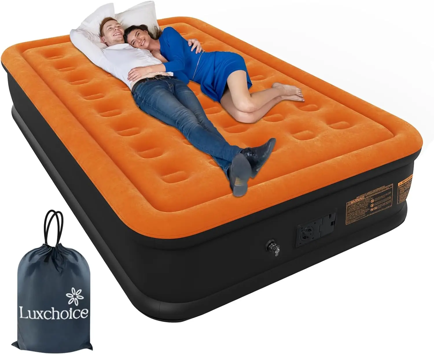 

Queen Inflatable Mattress with Built-in Pump Camping Air Mattress Quick Inflation Deflation Blow Up Mattresses Air Bed Portable