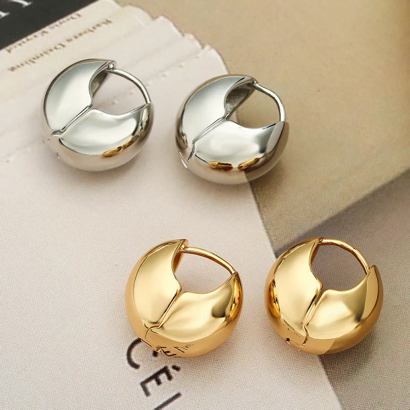 European and American Metal Minimalist Style Irregular Geometric for Women Unique Personality Temperament Earrings