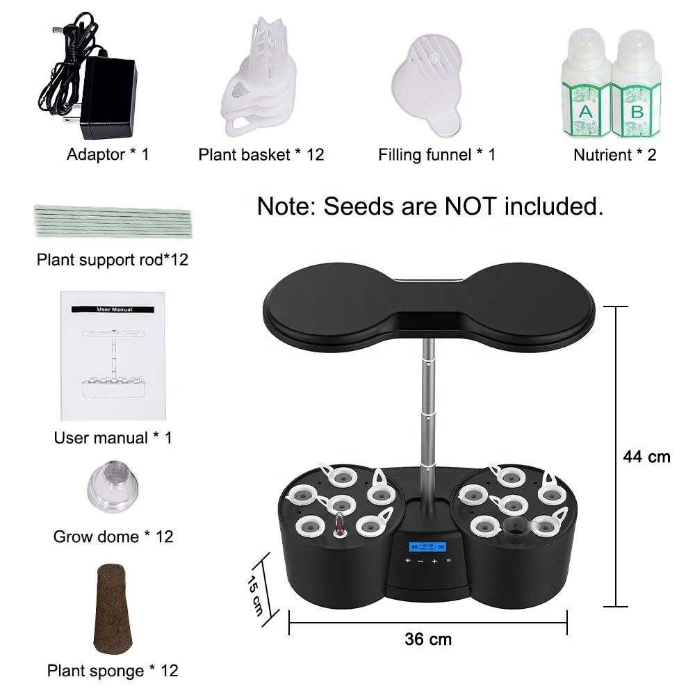Best Sellers Widely Applicable Gifts 24w Hydroponic Growth System with Removable Water Tank for Indoor Ecological Kitchen Plants