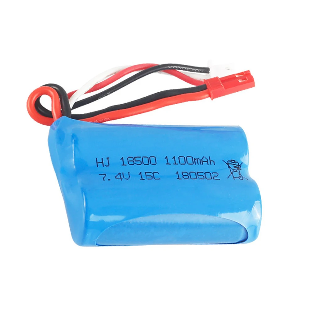 7.4V 1100mAH 15C Lipo Battery For Remote control helicopters cars boats trains toy accessory 7.4 V 18500 toy battery SM/JST Plug