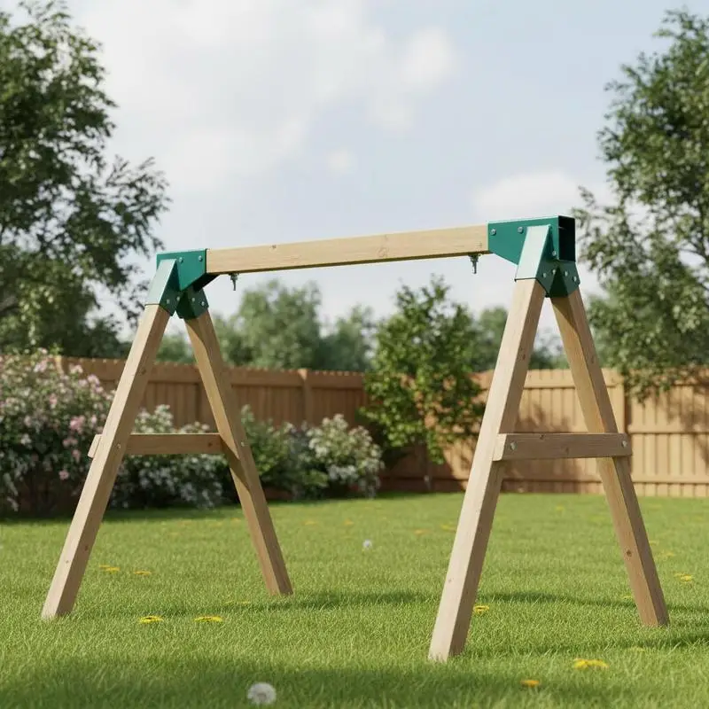 

DIY Playset Support Brackets 4x4 Legs 4x6 Beam For Backyard Playground Garden, Heavy Duty Carbon Steel Mounting Hardware Included Green 3 Pcs