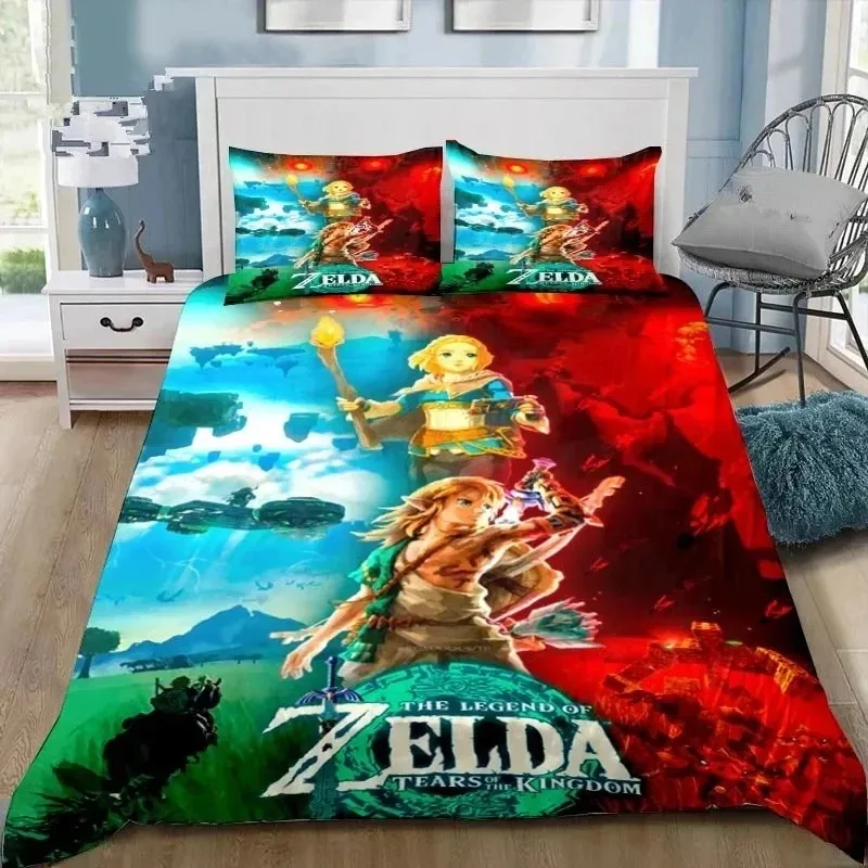 

3D Cartoon Zeldas Series Bedding Set Duvet Cover Bed Set Quilt Cover Pillowcase Comforter king Queen Size Boys Adult Bedding Set