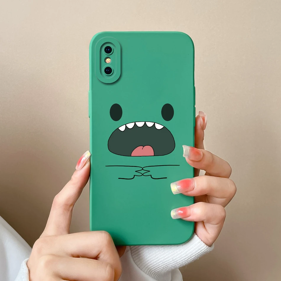 Case For iPhone X XR XS Max Cute Soft Liquid Silicone Camera Lens Protection Back Cover For Apple iPhoneX X S Max Coque Funda
