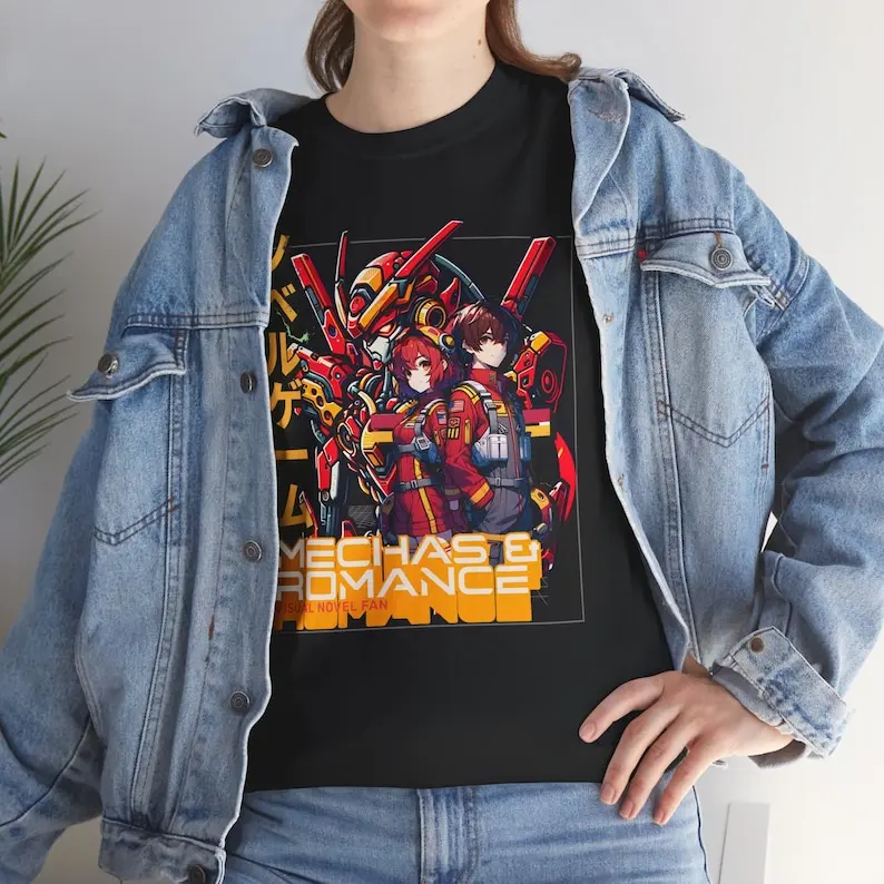 Mechas & Romance retro Visual Novel (ADV Game) Fan T-shirt unisex