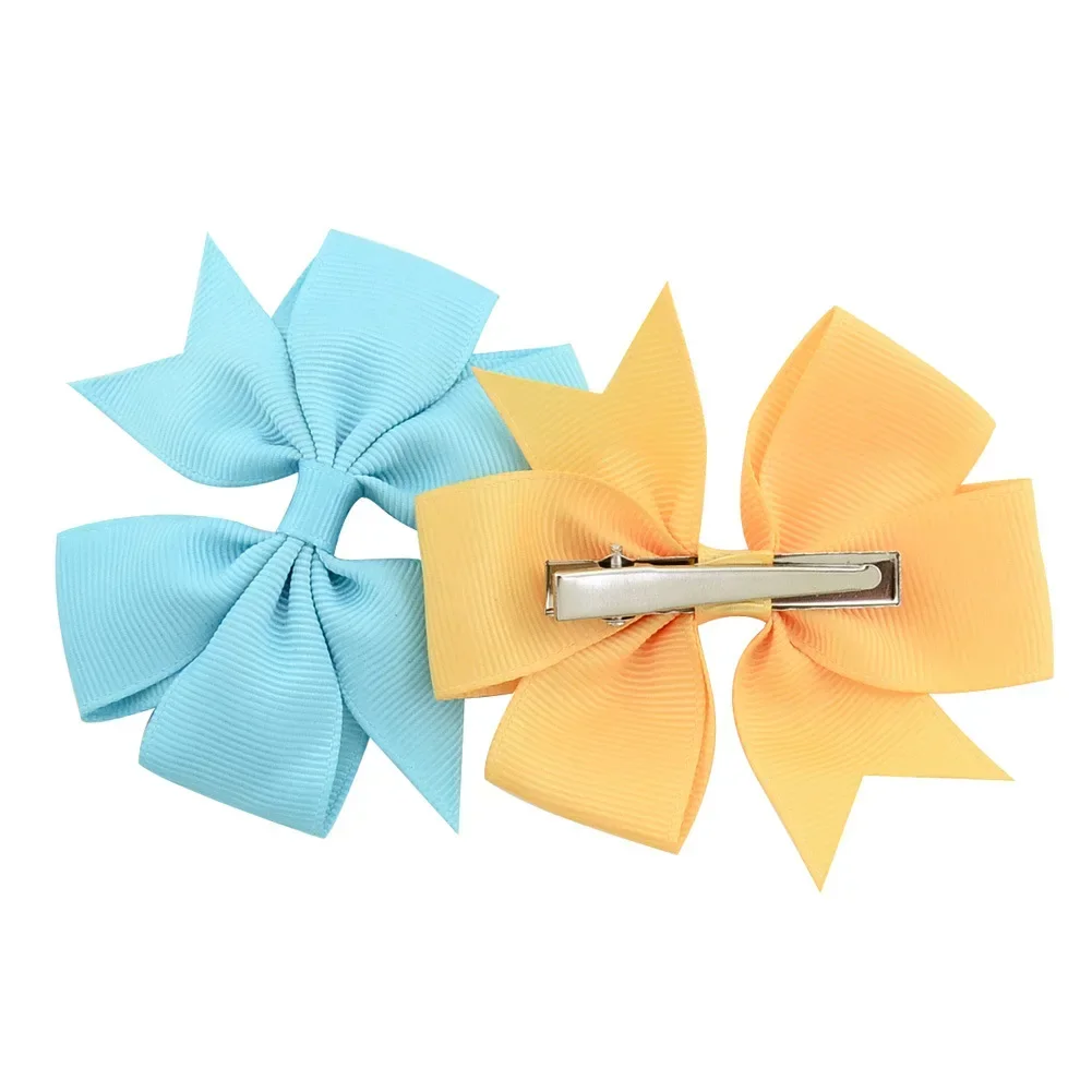 20pcs/lot Solid Hair Bows Clips Baby Girls Kids Hair Clips Headwear Hair Accessories Gifts Wholesales