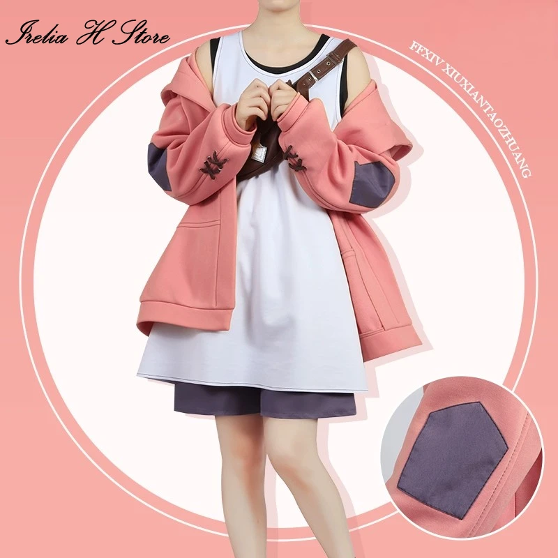 Irelia H Store FF14 Casual Jacket Final Fantasy XIV Casual Jacket Set Cosplay Costume Game Jacket shorts image 4