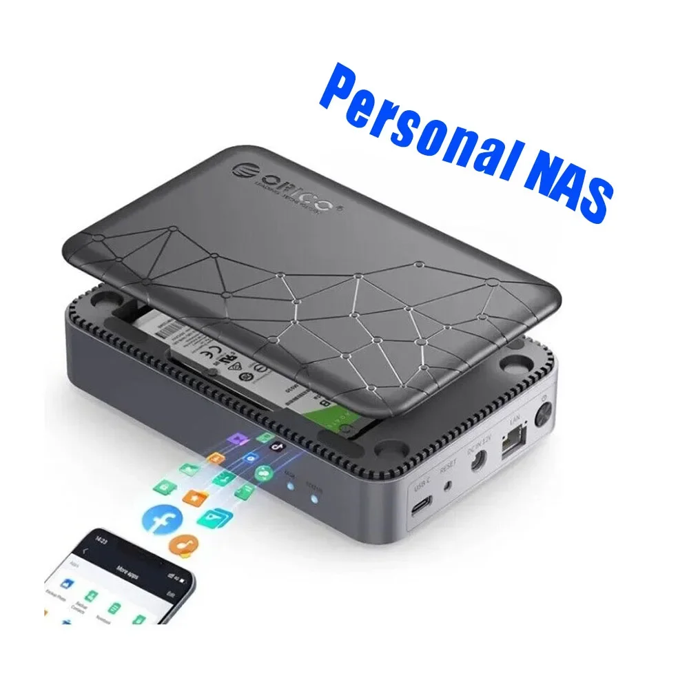 

Мини NAS ORICO's Premium 2,5-дюймовый жесткий диск SATA/SSD Mini NAS с подключением к сети SDVN для семейного безопасного облака (без дисплея)