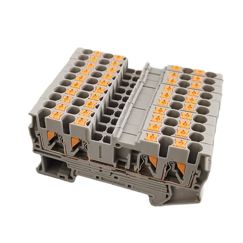 10 Uds PT2.5 QUATTRO resorte de empuje enchufe de tira de 4 conductores PT 2,5 cable conector eléctrico bloque de terminales de carril Din PT2.5-QU