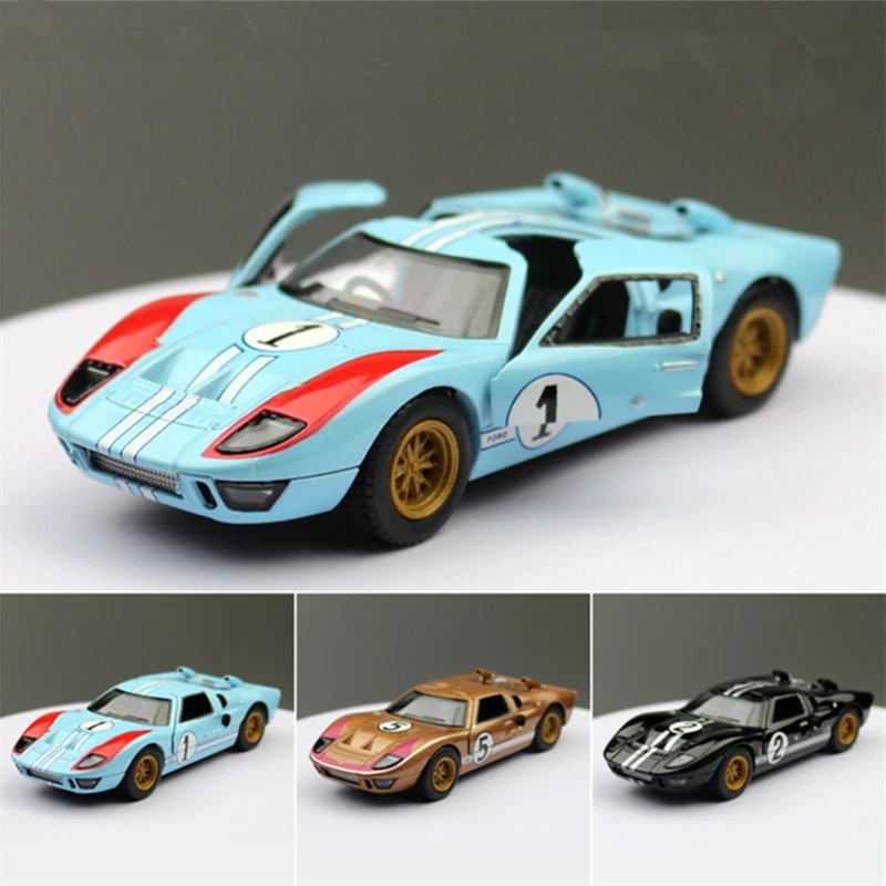 1:32 1966 Ford Gt40 Gelegeerd Sportwagen Model Diecast Metalen Speelgoedbaan Raceauto Voertuigen Model Simulatie Collectie Kinderen Cadeau