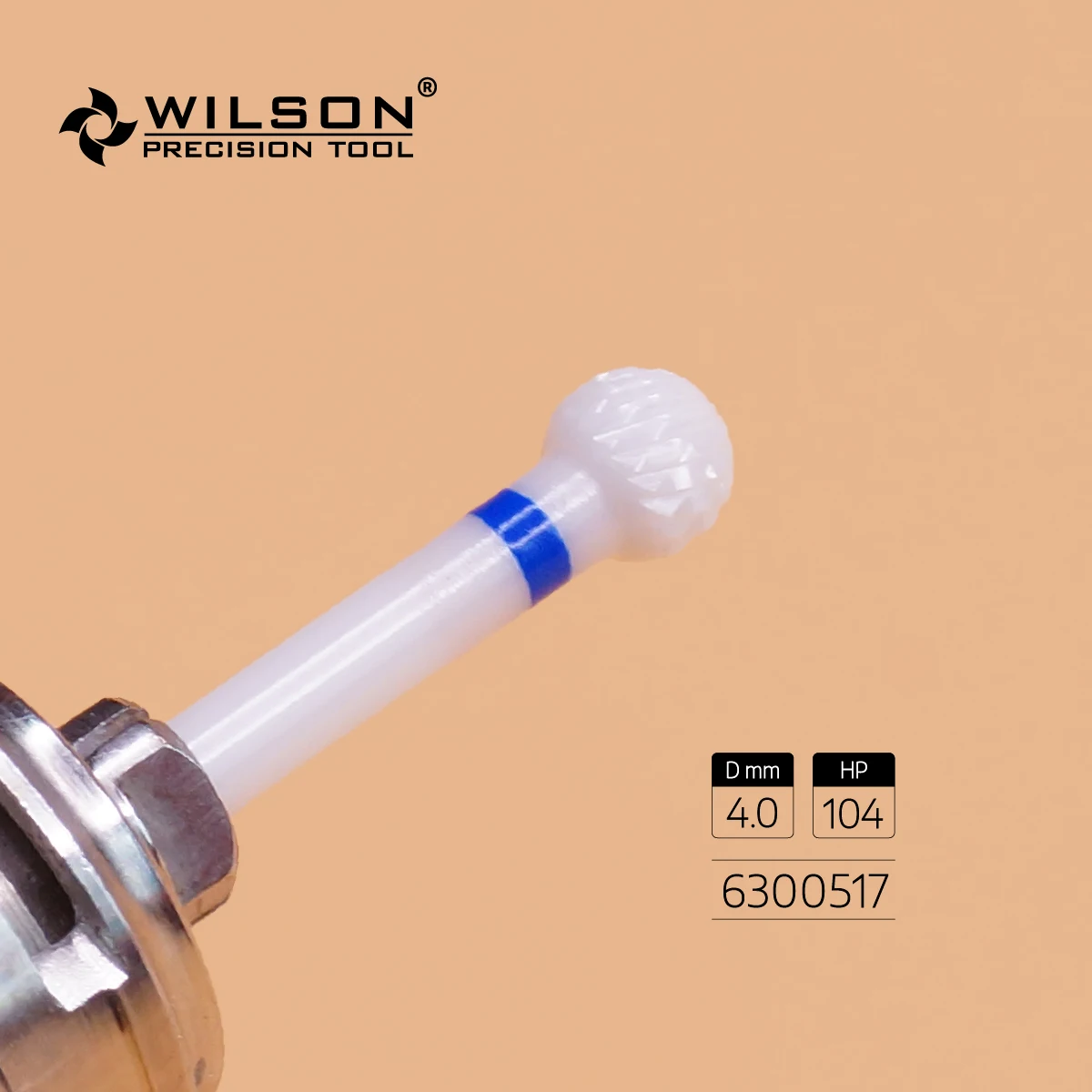 WilsonDental Burs Ball Shape- Cross Cut - White Solid Zirconia Ceramic Dental Lab Products