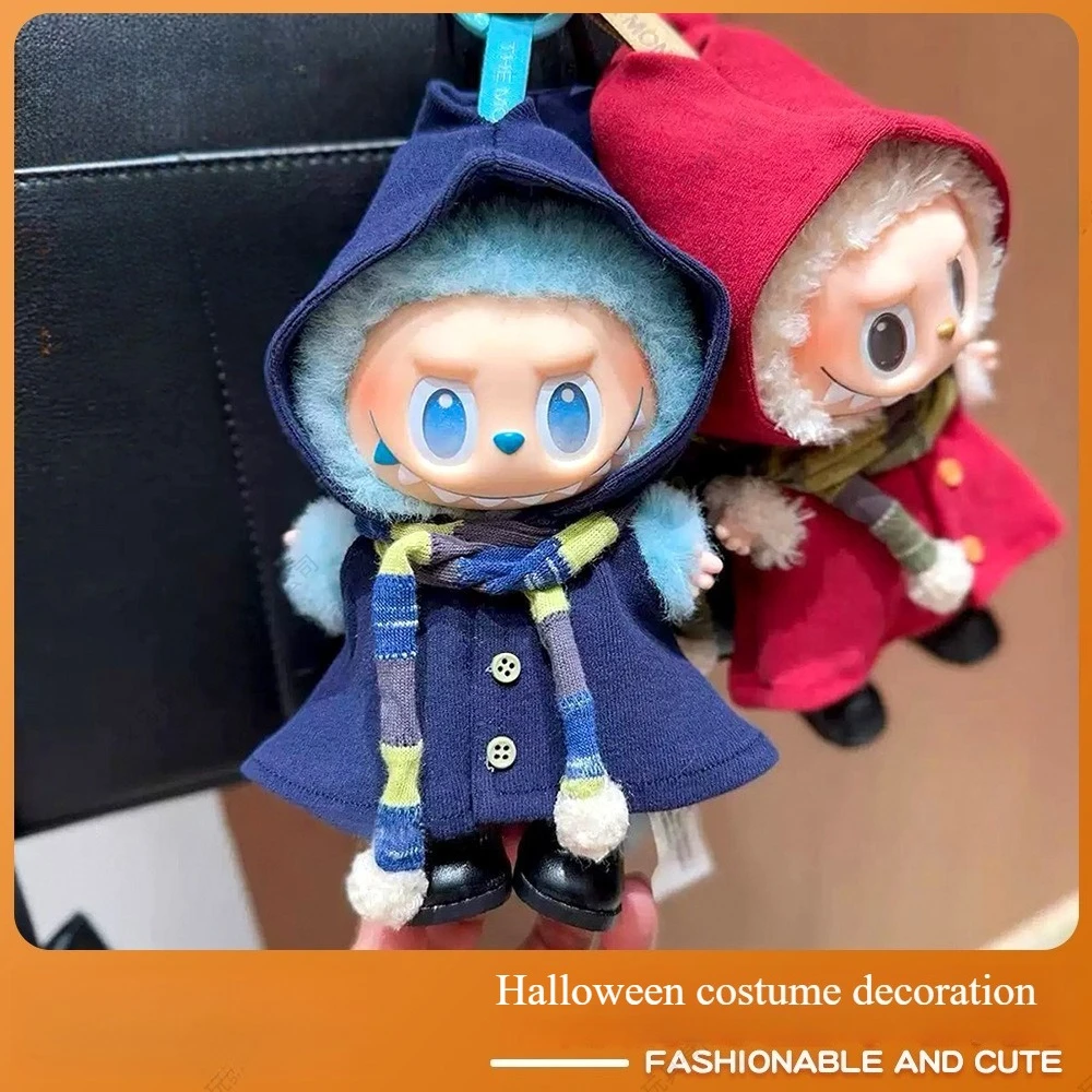 Capa de Elfo Encantadora para Boneca Labubu Mini: Acessórios de Roupa da Moda para Labubu com Lenço Combinando