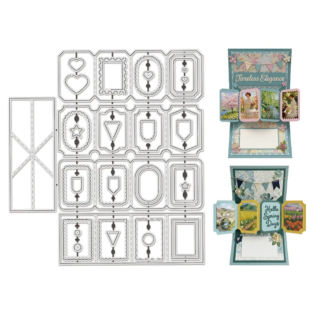 Faltbare Grußkarten-Schneideformen aus Kohlenstoffstahl für DIY-Scrapbooking, Fotoalben, dekorative Prägung von Papierkarten
