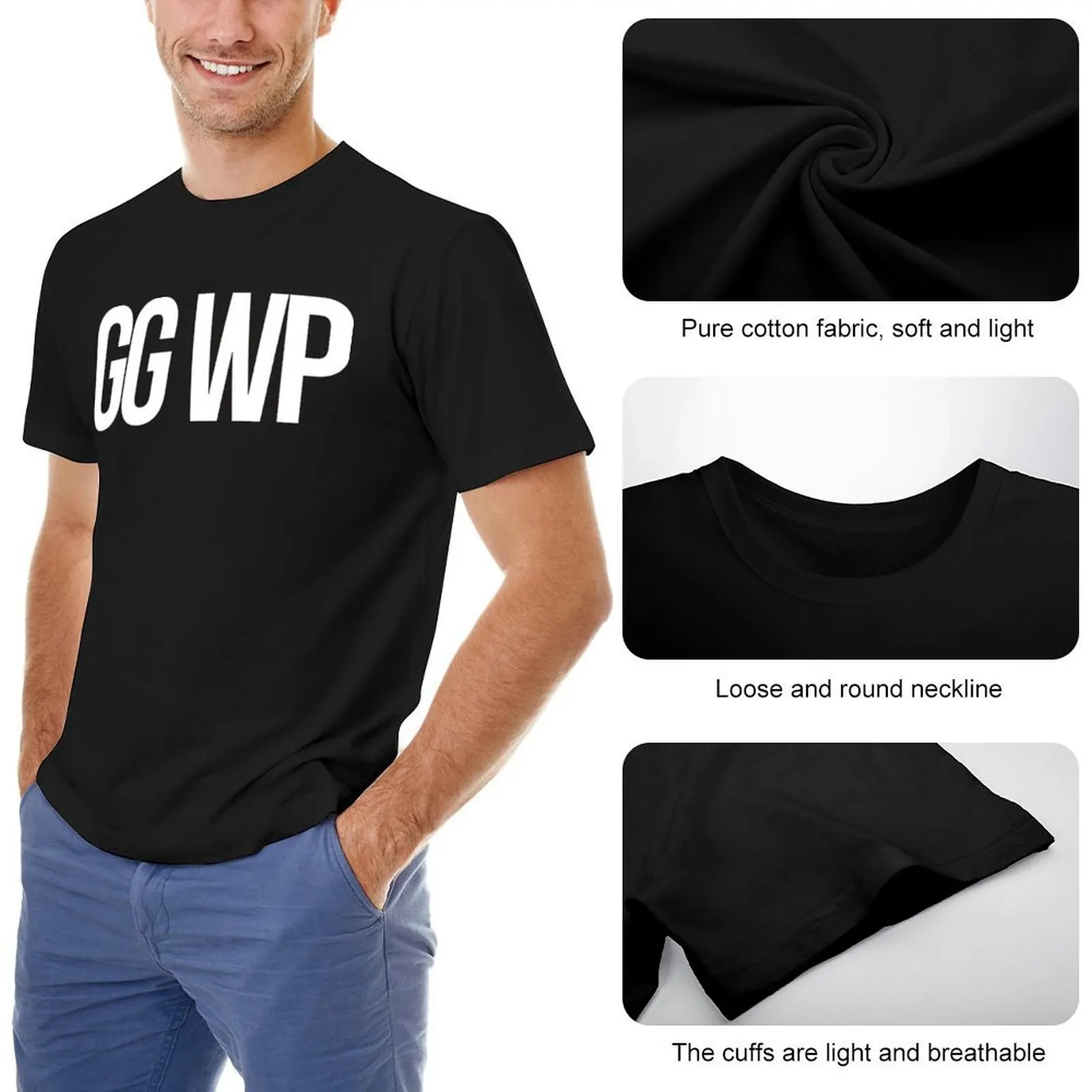 GG WP Gamers Satisfaction Classic for Y Top Tee Creative T-shirt Crewneck  Move  Funny Novelty Aactivity Competition USA Size image 4