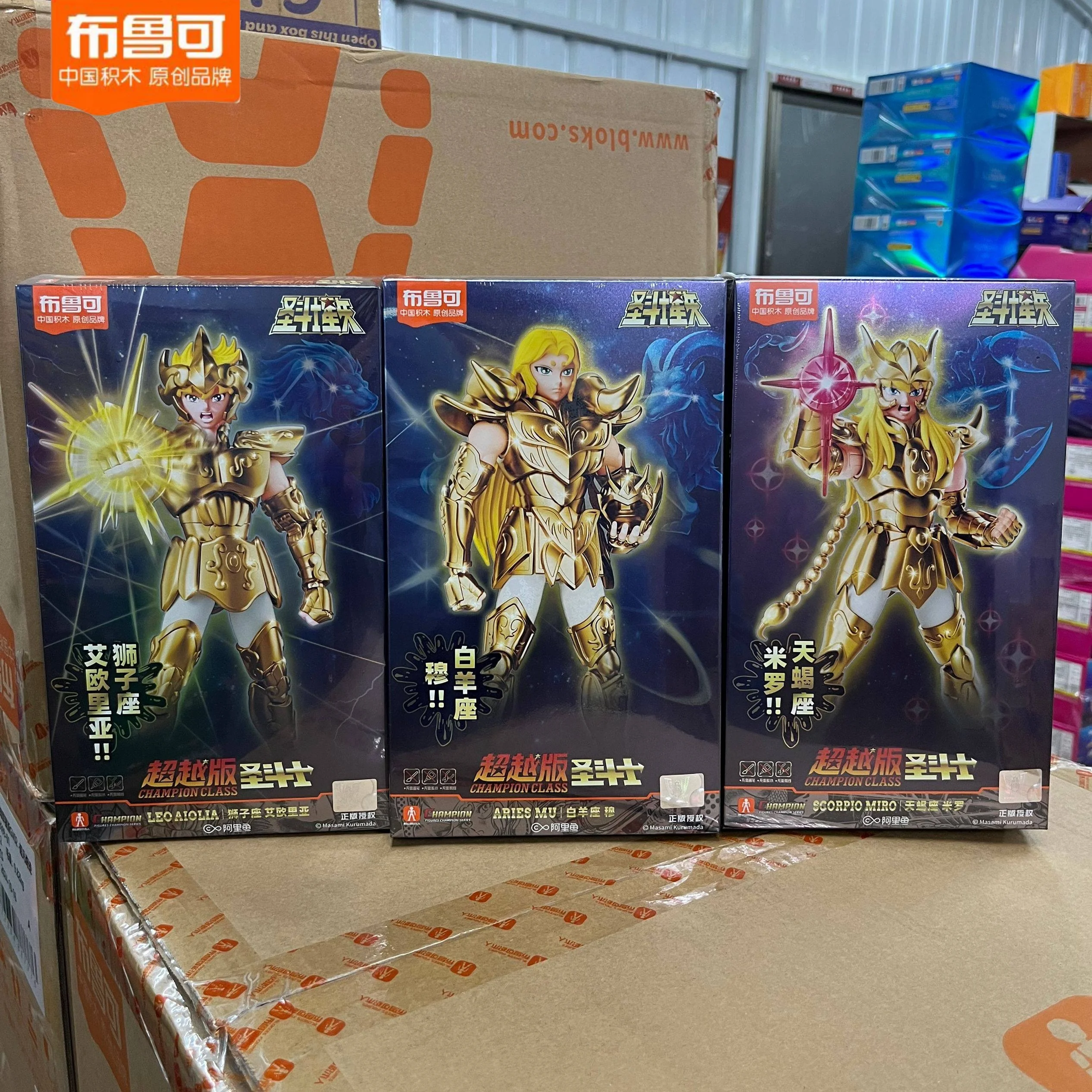 

Подлинная фигурка Blokee Blockman Saint Seiya, аниме, золото, Beyond Edition, фигурка Овен, модель статуи, декор, коллекция игрушек, подарок