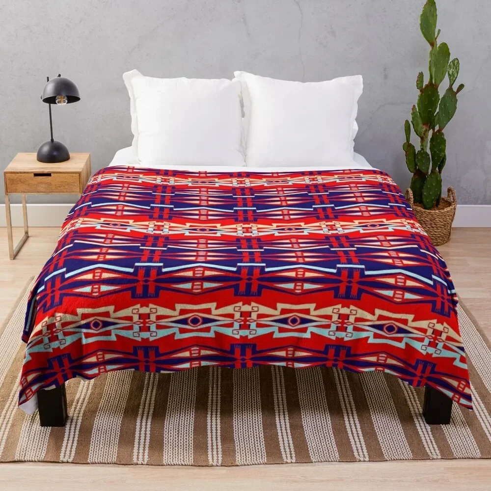 

Anishinaabe Red Line Art 1 Throw Blanket decorative Plaid Blankets