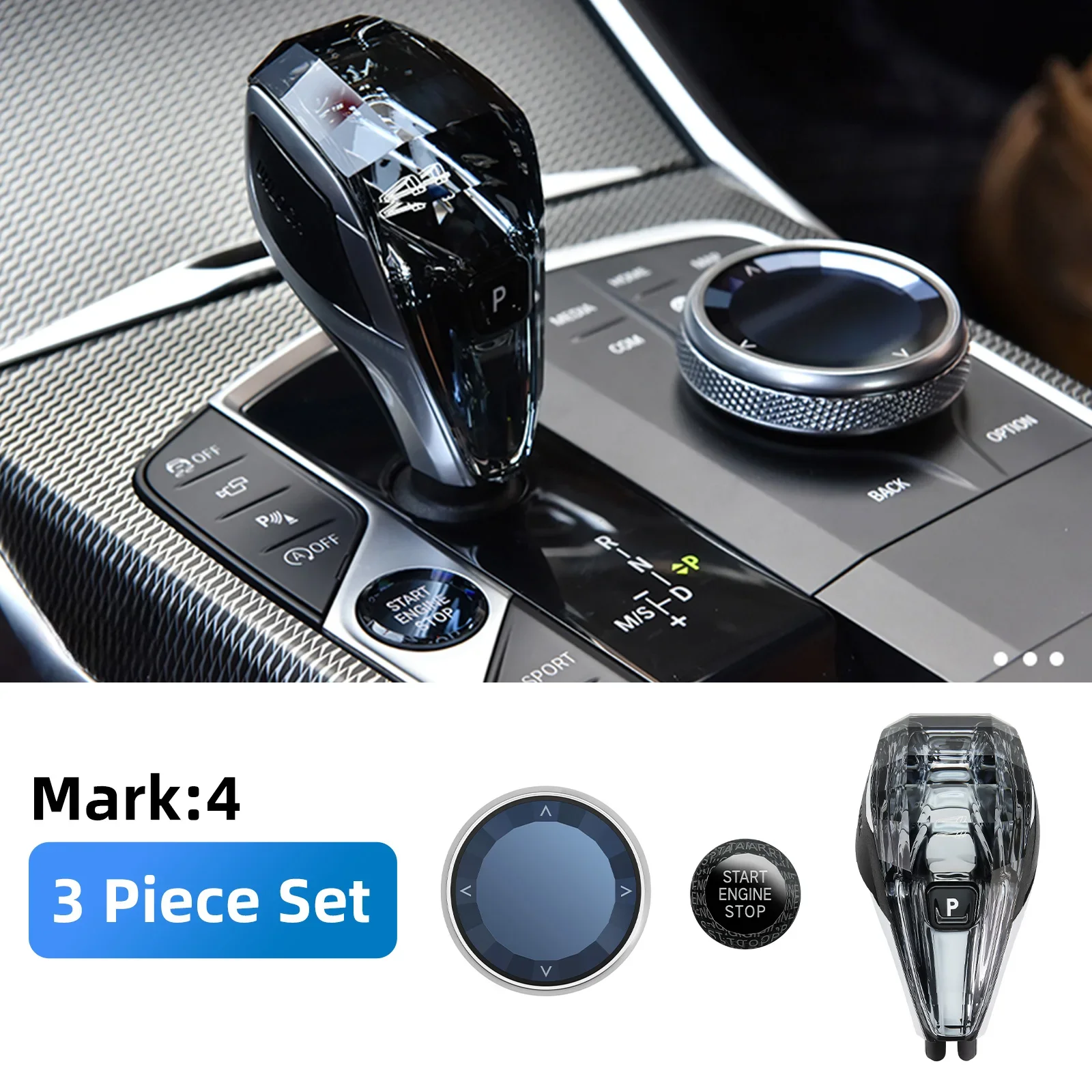 Crystal Pookknop Korte Staaf Type Voor BMW G20 G21 iX3 G08 X3 G01 X6 G06 X7 G07 X5 G05 Auto Crystal Gear Handvat 3 Delige Set