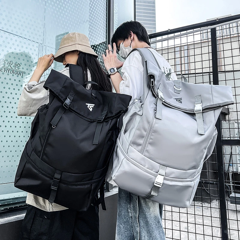 Men\'s Korean Style Backpack Fashion College School Backpacks 15.6 Inch Laptop Back Pack Oxford Multi-functional Shoulder Bag