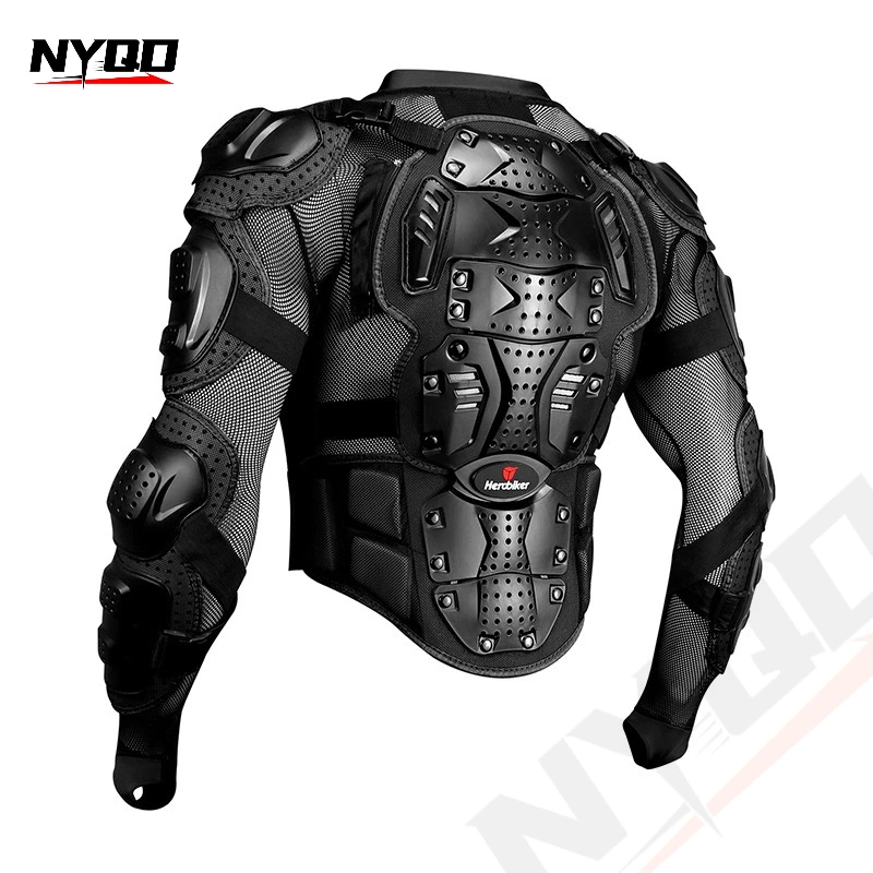 Motorcycle Protective Armor Jacket for Off-Road Motocross, Anti-Crash Knee Elbow Chest Neck Protector Set view 2