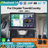 2 Din Android 14 Car Radio Video Player For Chrysler Town&Country 2011-2016 GPS Multimedia Stereo Head Unit Bluetooth5.0