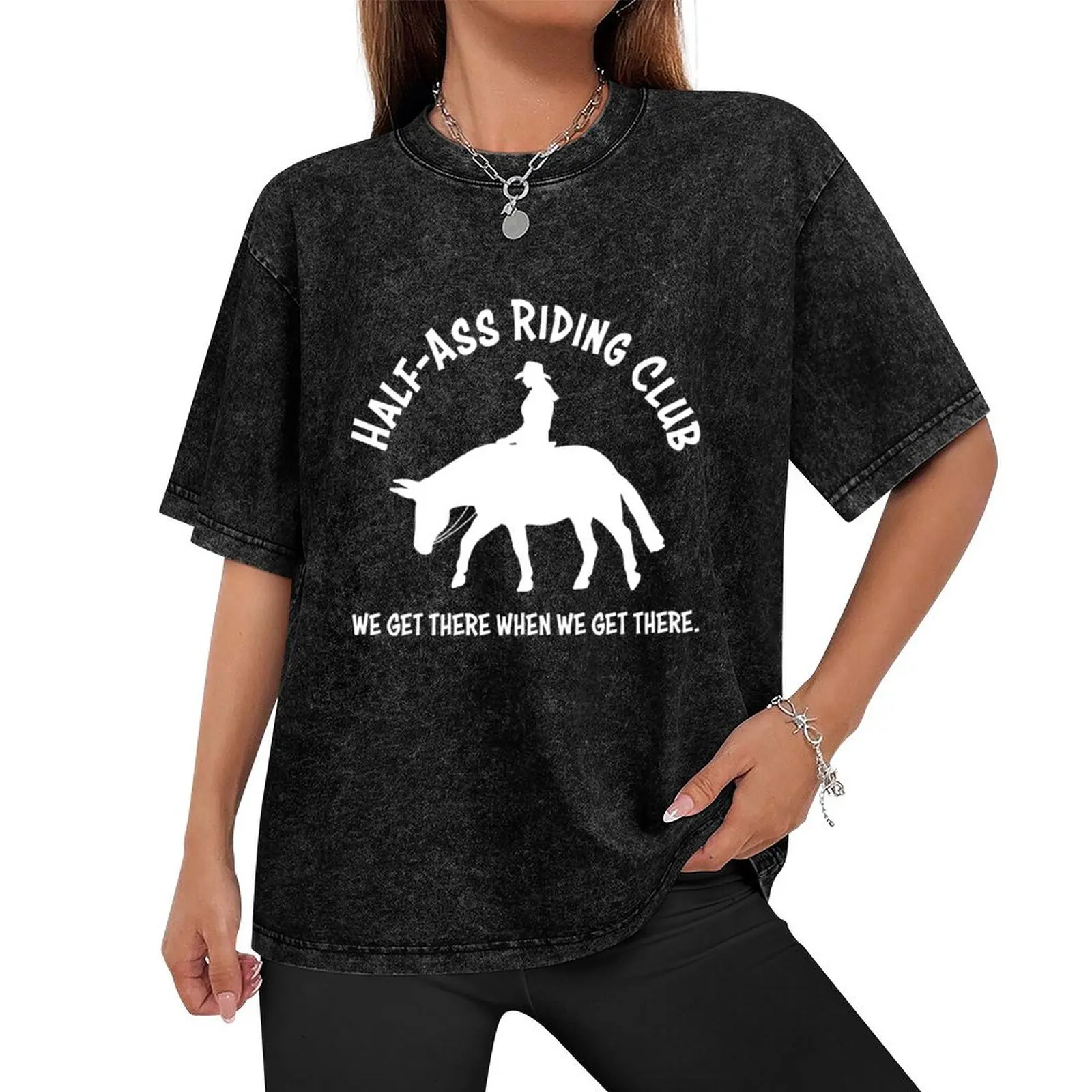 Mule Riding Club - White - FEMALE RIDER T-Shirt shirts graphic tees plain clothing for men