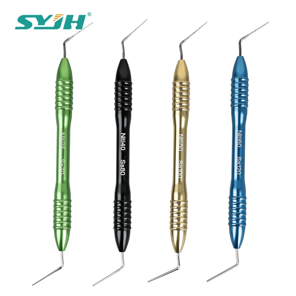 SYJH 4PCS Dental Endodontic Hand Plugger Vertical Condenser Gutta Percha Filler For Root Canal Oral Dentistry Equipment Tools