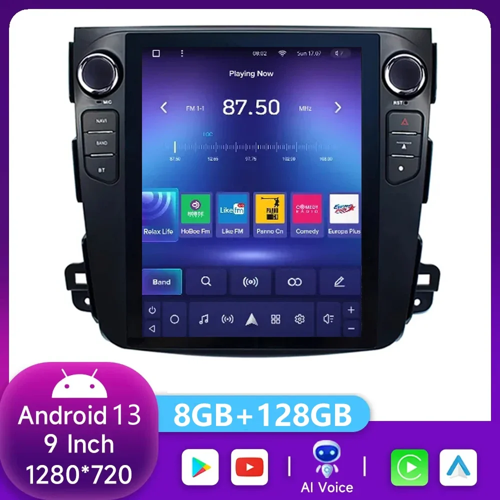 

Автомагнитола на Android 13 для Mitsubishi Outlander 2008- 2012, мультимедийная стереосистема 2Din, 4G, Carplay, GPS, 9,7 дюйма, Раздельный экран