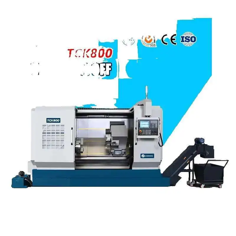 Caxis Live Milg를 갖춘 고품질 스테인레스 Tck500 Tck630 Tck800 Hine 선반 Cnc 경사 침대