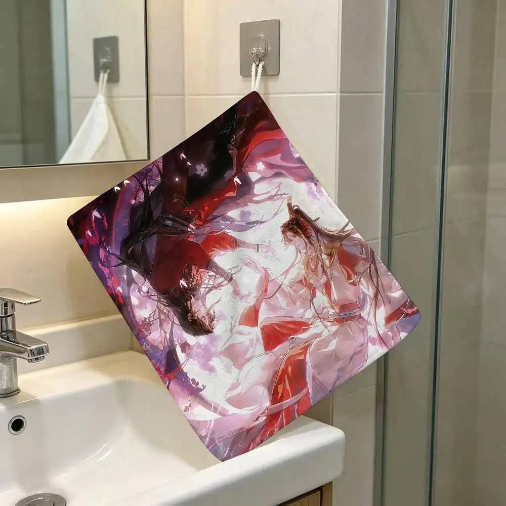 kHeaven Officials Blessing HuaCheng XieLian Polyester Cotton Daily Towel Hanging Kitchen Hand Wiping Cloth Durable for House Use