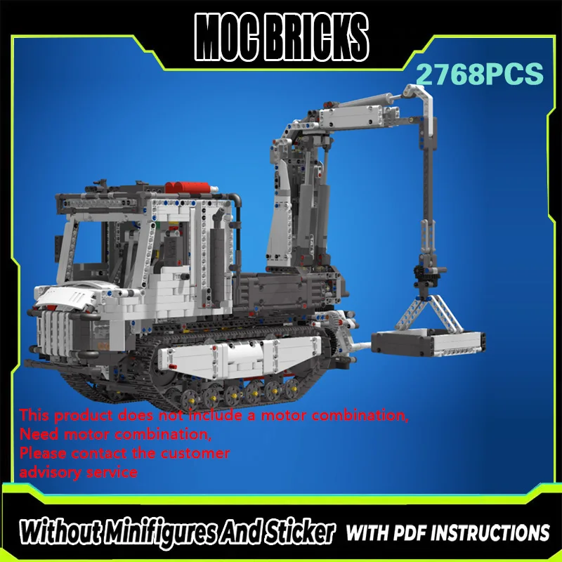 

City Car Model MOC Building Bricks Tracked Tractor Vehicle Modular Technology Gifts Holiday Assemble Children Toys Suit