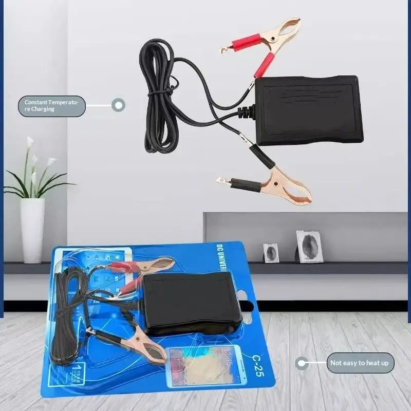 New 1Pcs 12V 24V To 5V Emergency Power USB Adapter With 3USB Ports And Battery Clip For High-Efficient Phone Charging