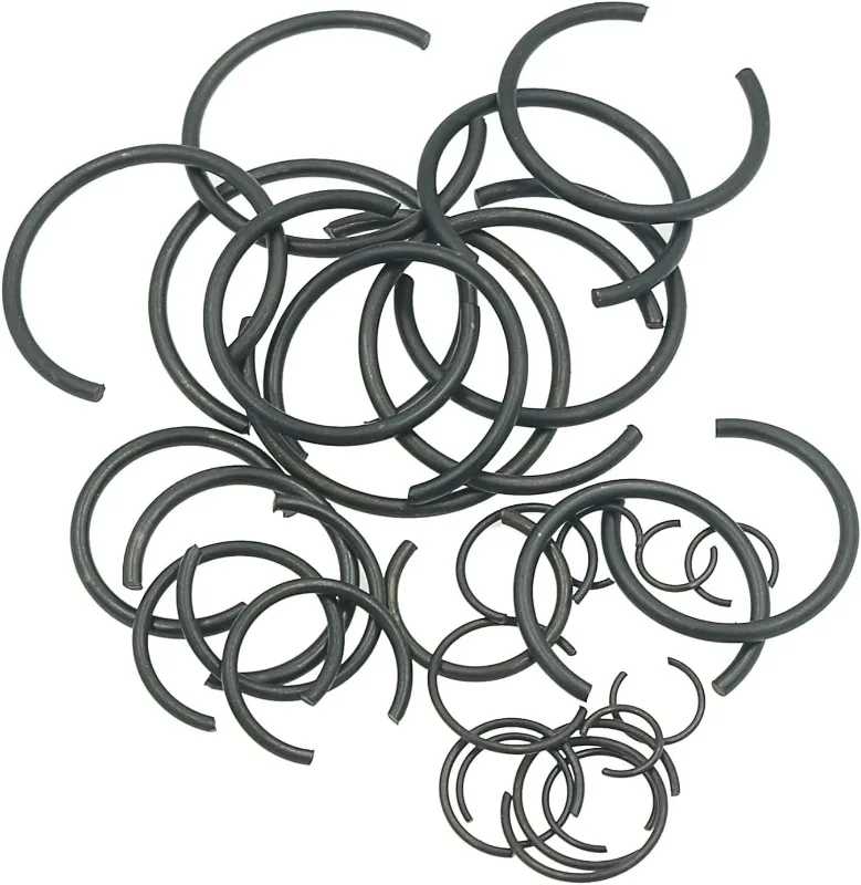 300PCS Metric 7-30mm Round Wire C-Clips Internal Snap Rings Assortment Kit for Hole Black-Finish Steel
