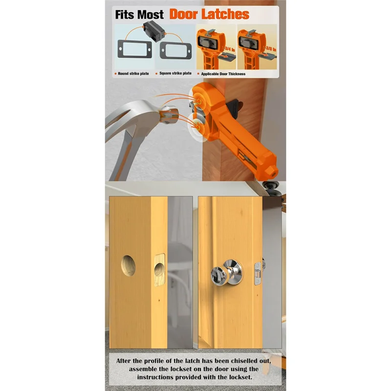 Kit de pestillo de puerta de piojos, herramienta de mortaja de pestillo de puerta, Kit de instalación de puerta para puertas de 1-3/8 pulgadas o 1-3/4 pulgadas de espesor, juego de sierra perforadora para cerradura de puerta