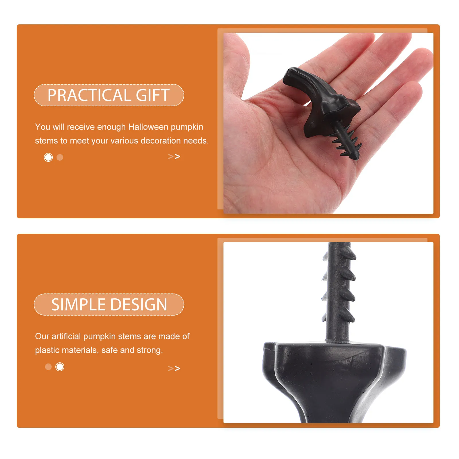 

24Pcs DIY Pumpkin Stems Plastic Craft Handles Simulation Stems for Halloween Decor Harvest Thanksgiving Party Pumpkin Making