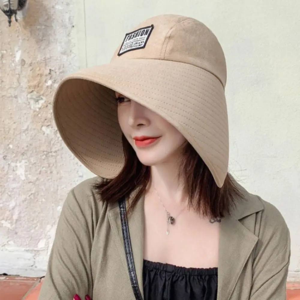 Women Hat Summer Hat UV Protection Fashionable Big Brim Sun Protection Cap Beach Sunhats Ponytail Hat Travel Visor Bucket Hat