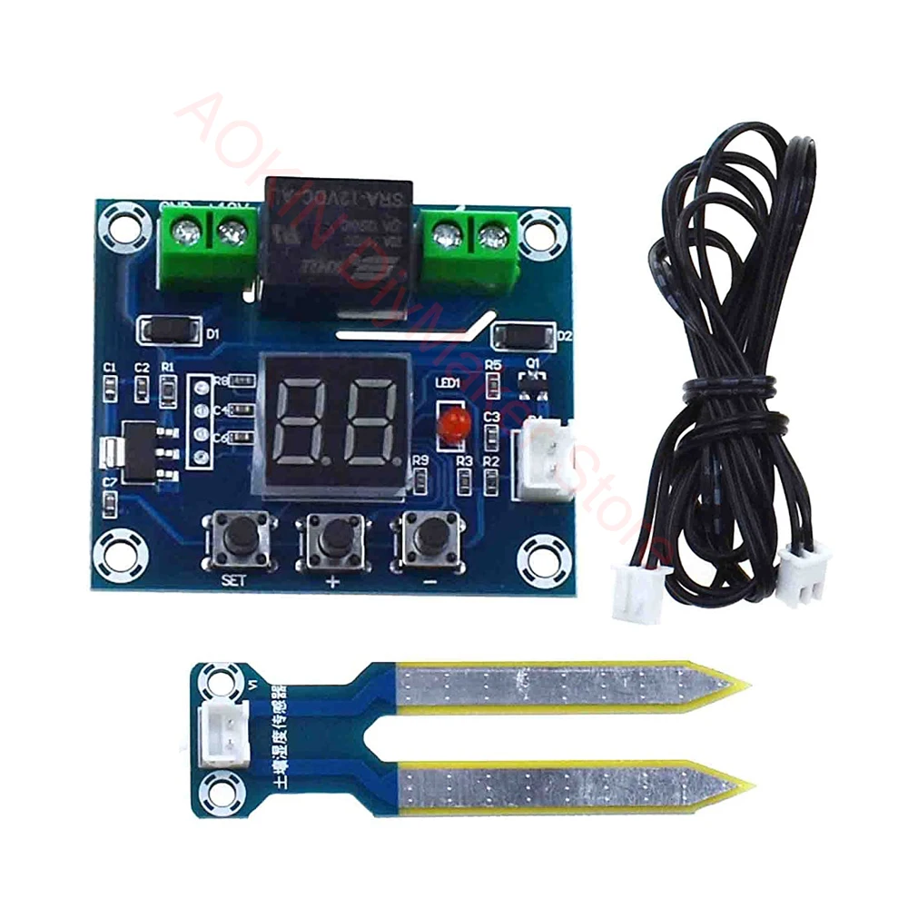 DC12V XH-M214 Soil Humidity Sensor Module Automatic Irrigation Sensor Digital Display Module with Soil Moisture Probe