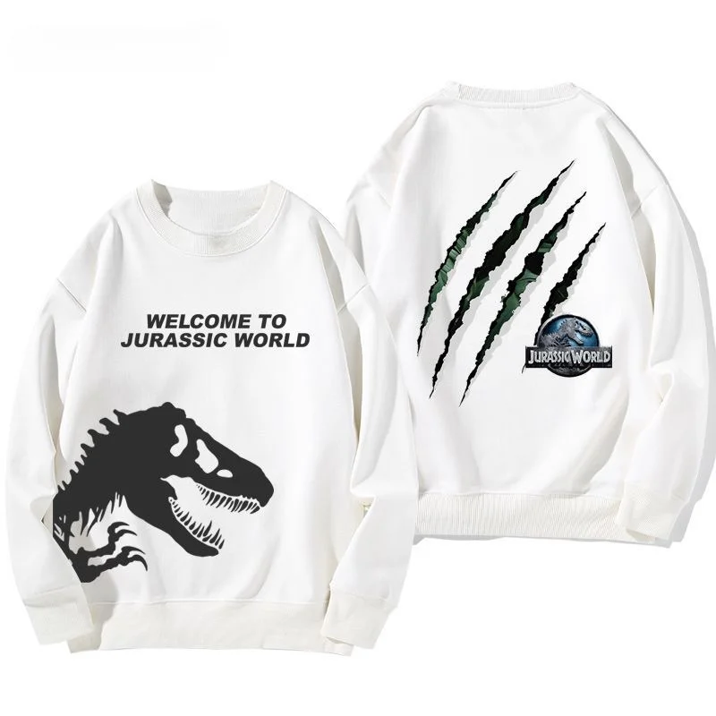 2024 New Jurassic World Co-name Men\'s Hoodie Pure Cotton Letters Graffiti Printed Casual All-in-one Sweatshirt for Men and Women