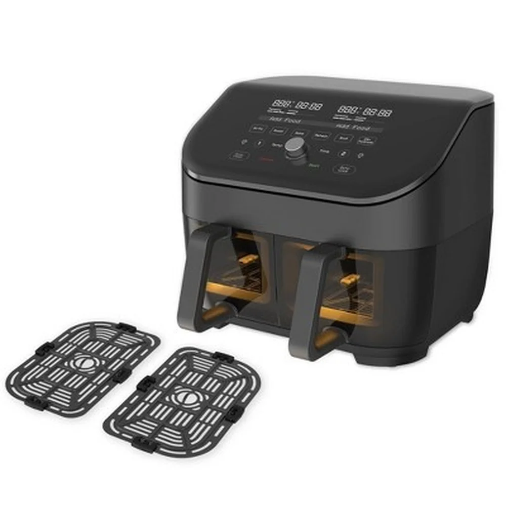 8qt Dual Basket Air Fryer with ClearCook Windows 1700W EvenCrisp Technology Sync Cook Non-Stick Dishwasher Safe Family Size