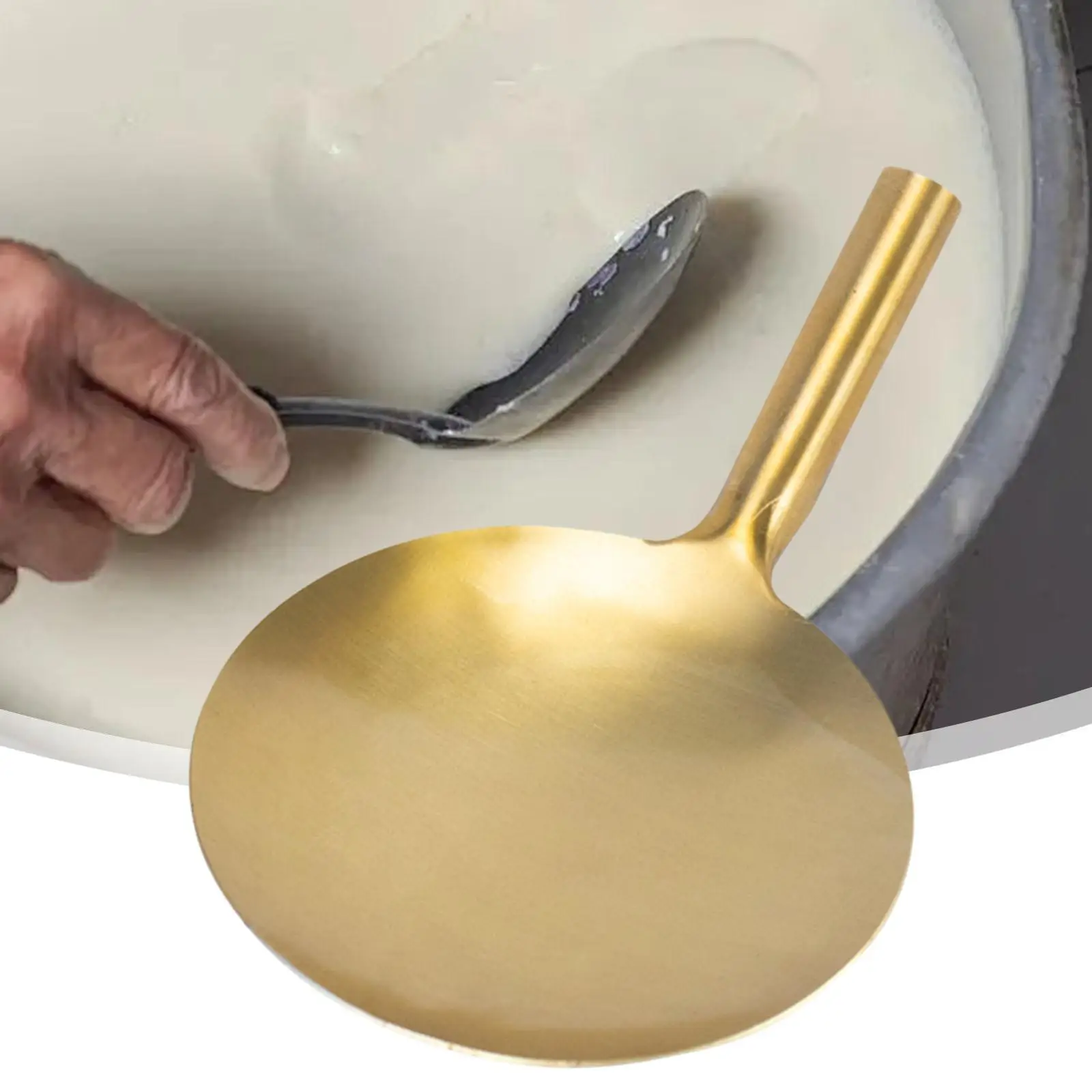 Tofu Scoop Tofu Brain Spoon Tofu Shovels Brass Resuable Restaurant Tool Oil Skimming Ladle Tofu Spoon Tofu Jelly Scoop