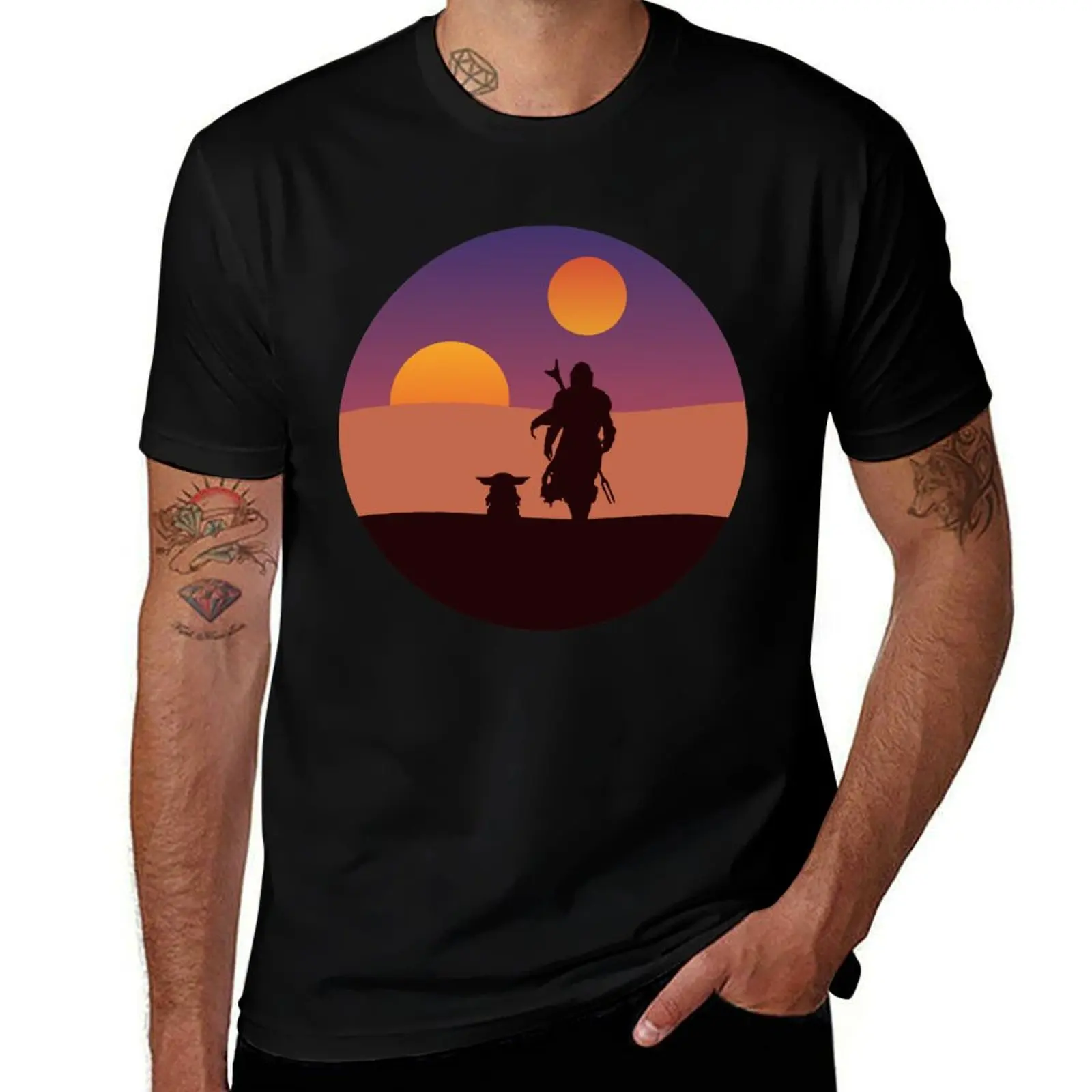 

Tatooine silhouettes T-Shirt t shirts for man graphic vintage cotton t shirt pack T-Shirt