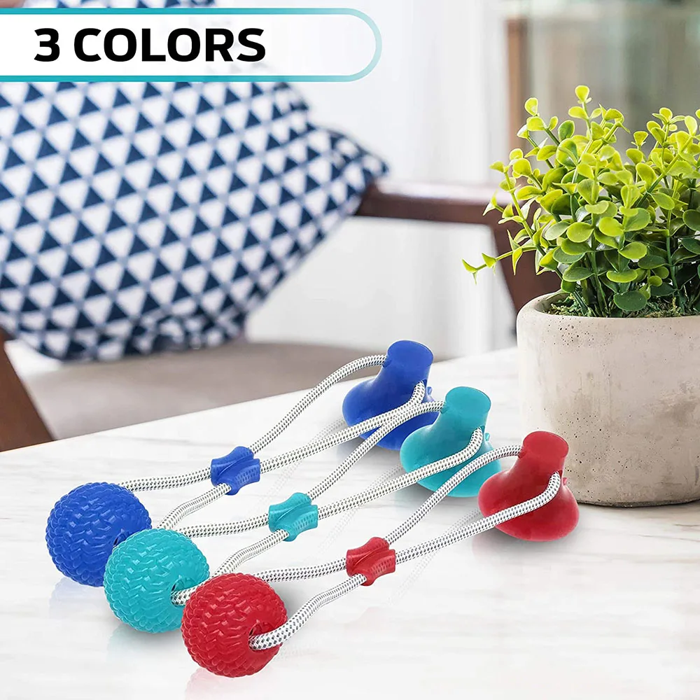 

Interactive Dog Toy Tug Ball Of Play Dog Game Suction Cup Pet Toys Food War Training Tooth Cleaning for Solve Pets Anxiety