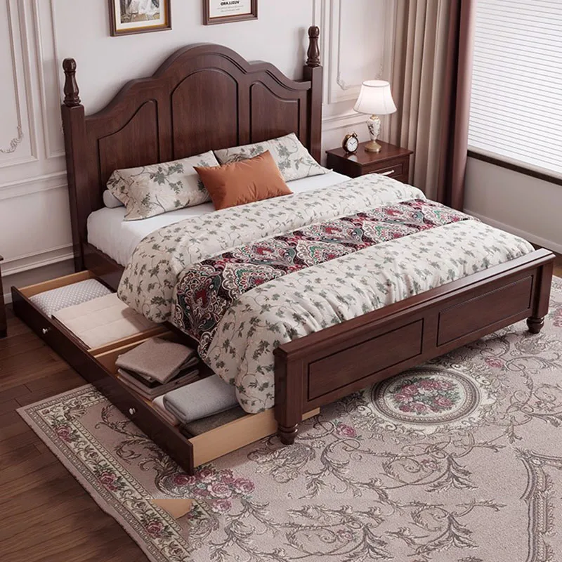 

Luxury Bedroom Massage Bed Queen Double Modern Floor Girls Wooden Design Bed Multifunctional Letto Matrimoniale Hotel Furniture