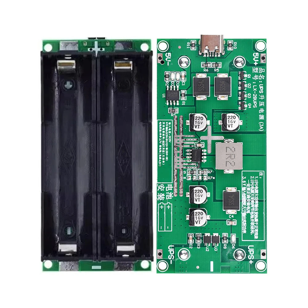 Type-C 15W 3A 18650 Lithium Battery Charger Module DC-DC Step Up Booster Fast Charge UPS Power Supply / Converter 5V 9V 12V