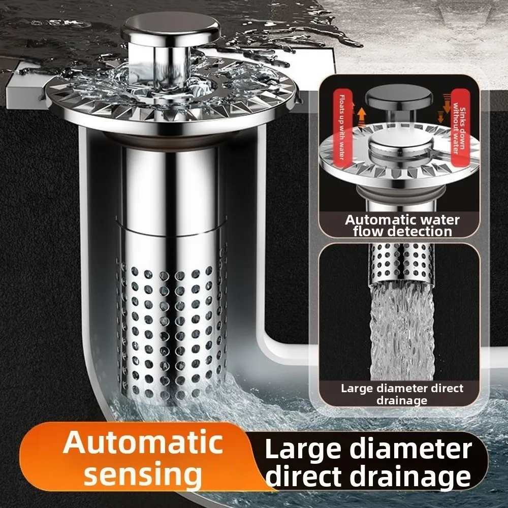 New Self-draining Floor Drain Core Anti-Odor Universal Deodorizing Drain Anti-Clog Auto Open Anti-clogging Filter for Hair